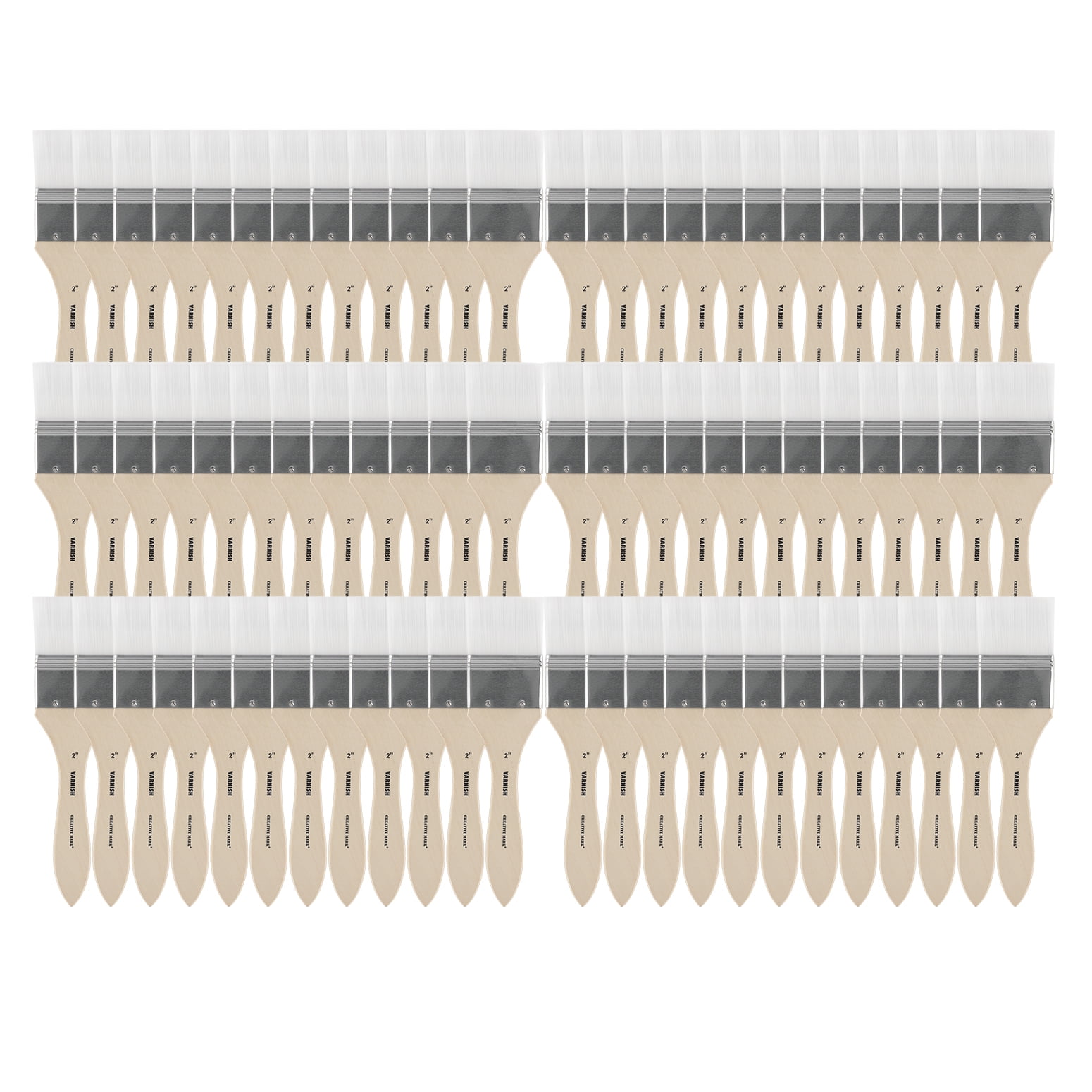 Creative Mark Disposable Varnish Brush Set of 72 - Single-Use Disposable Brushes for Varnish, Most Paints, Gesso, & More