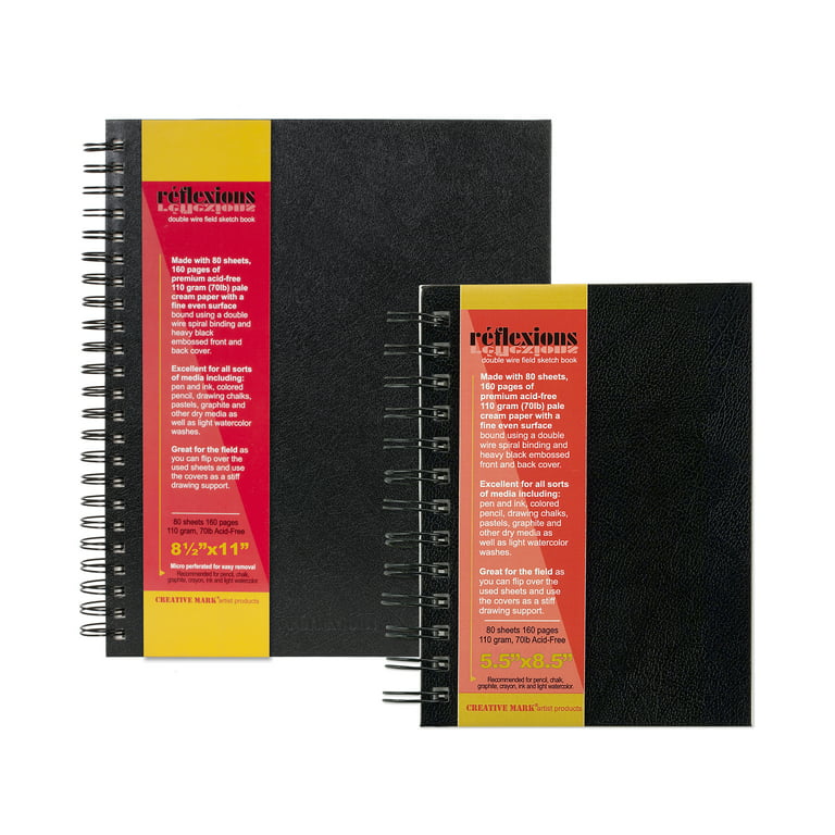 Creative Mark Double Wire Spiral Leather Sketchbook [Twin Pack