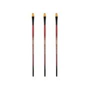Creative Mark Ebony Splendor Long-Handled Synthetic Sable Paint Brush, Bright # 12, Pack of 3, Teijin Multi-Filament Hair, Handcrafted Synthetic Paint Brushes for Acrylic, Watercolor Painting and More