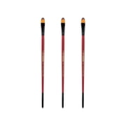 Creative Mark Ebony Splendor Long-Handled Synthetic Sable Paint Brush, Filbert # 14, Pack of 3, Teijin Multi-Filament Hair, Handcrafted Synthetic Paint Brushes for Acrylic, Watercolor Painting & More