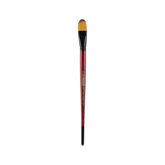 Creative Mark Ebony Splendor Long-Handled Synthetic Sable Paint Brush, Filbert # 22, Teijin Multi-Filament Hair, Handcrafted Synthetic Paint Brushes for Acrylic Painting, Watercolor Painting and More