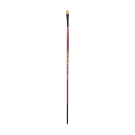 Creative Mark Ebony Splendor Long-Handled Synthetic Sable Paint Brush, Filbert # 6, Teijin Multi-Filament Hair, Handcrafted Synthetic Paint Brushes for Acrylic Painting, Watercolor Painting and More