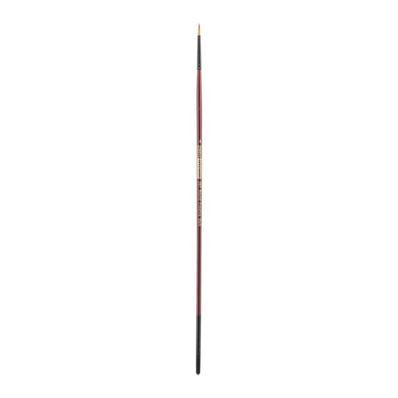Creative Mark Ebony Splendor Long-Handled Synthetic Sable Paint Brush, Round # 4, Teijin Multi-Filament Hair, Handcrafted Synthetic Paint Brushes for Acrylic Painting, Watercolor Painting and More
