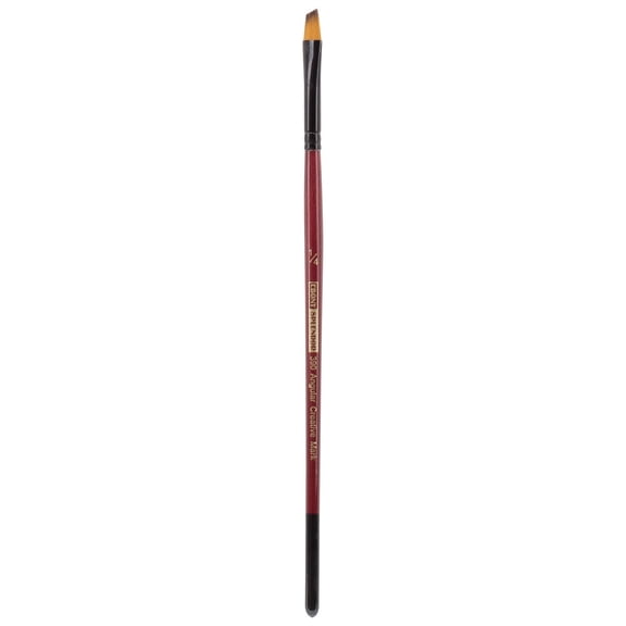 Creative Mark Ebony Splendor Short-Handled Synthetic Sable Paint Brush, Angular 1/4 in, Teijin Multi-Filament Hair, Handcrafted Synthetic Paint Brushes for Acrylic Painting, Watercolor Painting & More