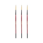 Creative Mark Ebony Splendor Short-Handled Synthetic Sable Paint Brush, Rigger # 3, Pack of 3, Teijin Multi-Filament Hair, Handcrafted Synthetic Paint Brushes for Acrylic, Watercolor Painting and More