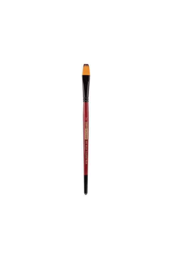 Ebony Splendor Short-Handled Synthetic Sable Paint Brush, Wash 1/2 in, Teijin Multi-Filament Hair, Handcrafted Synthetic Paint Brushes for Acrylic Painting, Watercolor Painting and More