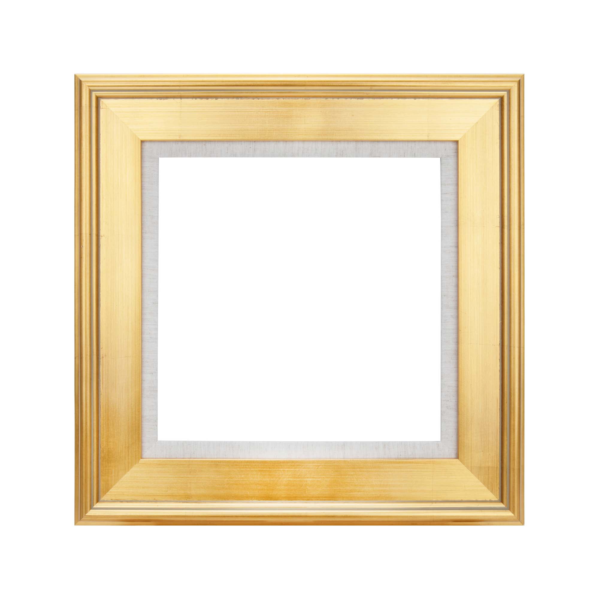 Elegant Gold Wood Frame with Linen Liner, 15x15 Inches