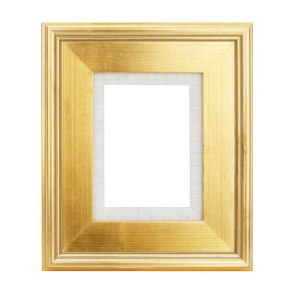 Creative Mark Elegant Plein Aire Gold Frame with Linen Liner, 5x7" Ornate Open Back Picture Frames, No Glass or Backing, Gessoed Wood, 2.75-inch Wide Moulding