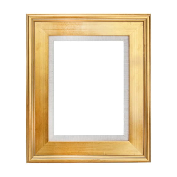 Creative Mark Elegant Plein Aire Gold Frame with Linen Liner, 9x12" Ornate Open Back Picture Frames, No Glass or Backing, Gessoed Wood, 2.75-inch Wide Moulding