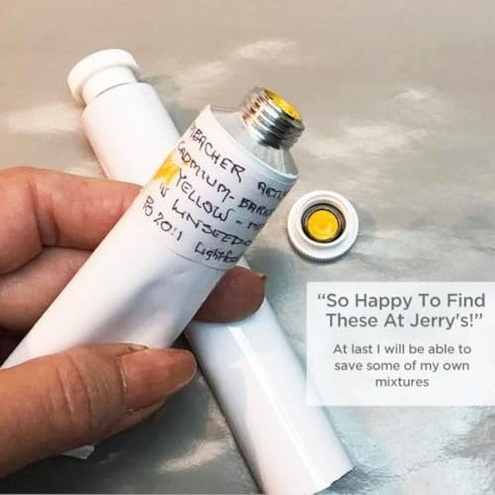 Creative Mark Empty Paint Tubes - Box of 48 Empty Aluminum Paint Tubes & Caps, 22ml, Easy-Open Caps, Easy to Crimp, Perfect for Storing Custom Mixed Acrylics, Gouaches, Watercolors