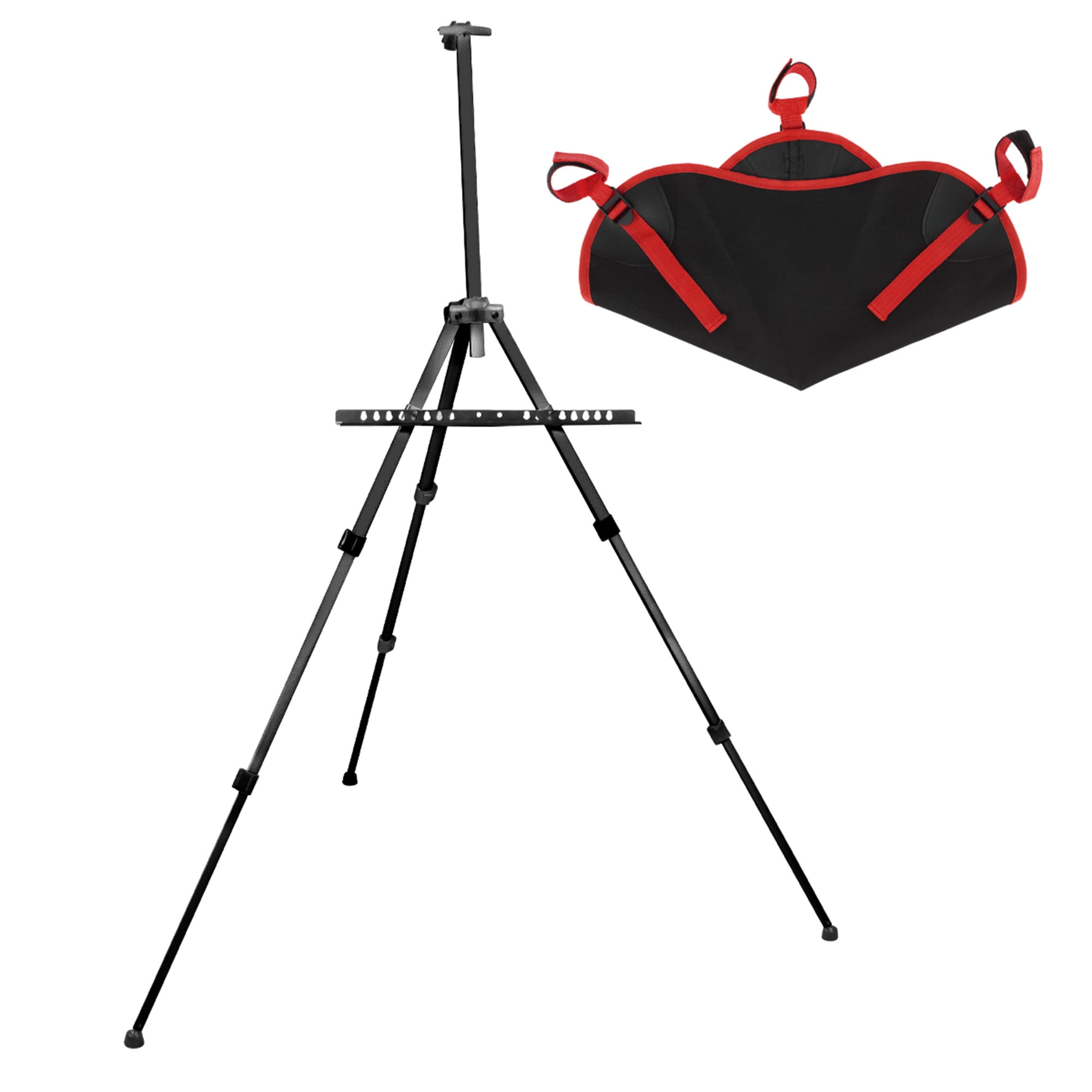 Black Adjustable Aluminum Portable Lightweight Tripod Easel Stand
