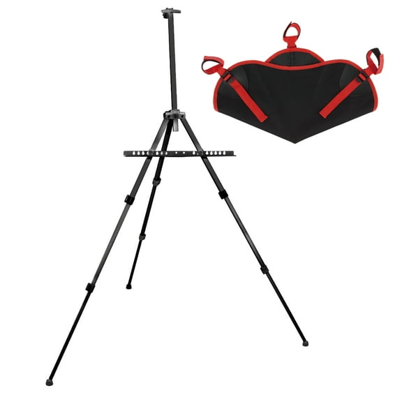 Creative Mark Feather Portable Lightweight Painting Adjustable Folding Tripod Easel Stand for Painting with Tripod Weight Bag, Easy-Lok Canvas Holder Fits 1.5" Canvases from 4''-30'' Tall