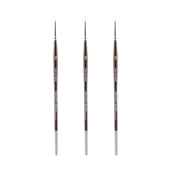 Creative Mark Fine Tip Liner Paint Brush Ultra Fine Detail Soft Hair Paint Brush For Watercolor, Gouache, Inks, Acrylic, Oils, Technical Artists, and Illustrators - [Size 10x0 - 3 Pack]