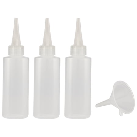 Creative Mark Flo Expressions Bottles and Funnel - Artist Paint Bottles Detailing Bottles Multipack w/ Funnel For Fine Lines and Small Details - [Pack of 3 - 100ml/3.3oz Bottles with Funnel]