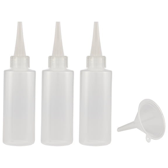 Creative Mark Flo Expressions Bottles and Funnel - Artist Paint Bottles Detailing Bottles Multipack w/ Funnel For Fine Lines and SmAll Details - [Pack of 3 - 100ml/3.3oz Bottles with Funnel]