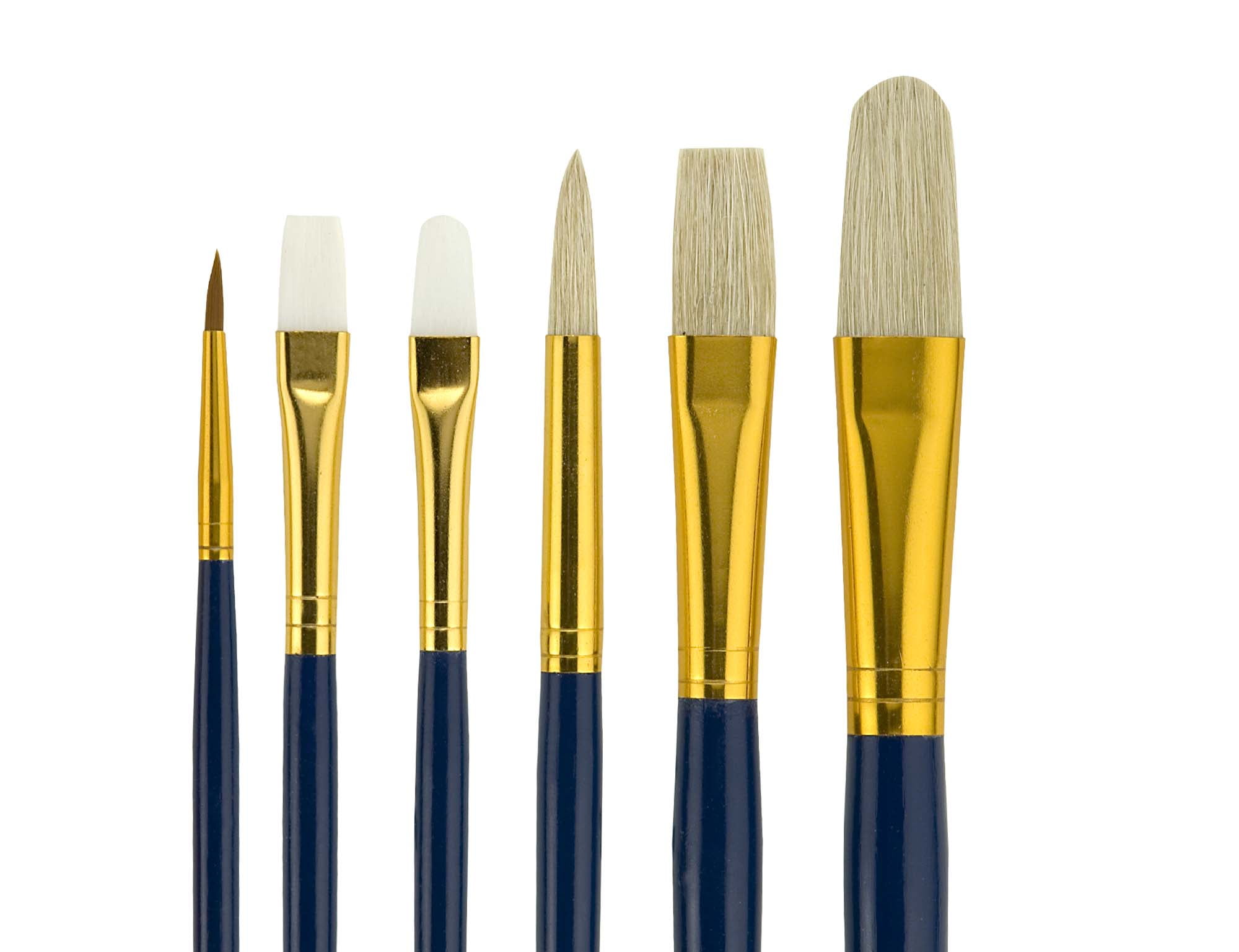 Creative Mark Fundamentals Paint Brush No. 18 Set of 6 - Long Handled For Decorative Arts, Watercolor, Acrylic, Oils, & More! - 12 Pack (72 Pcs)