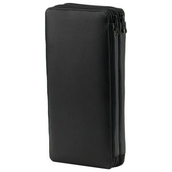 Creative Mark Genuine Leather Brush Case Short Handle Black