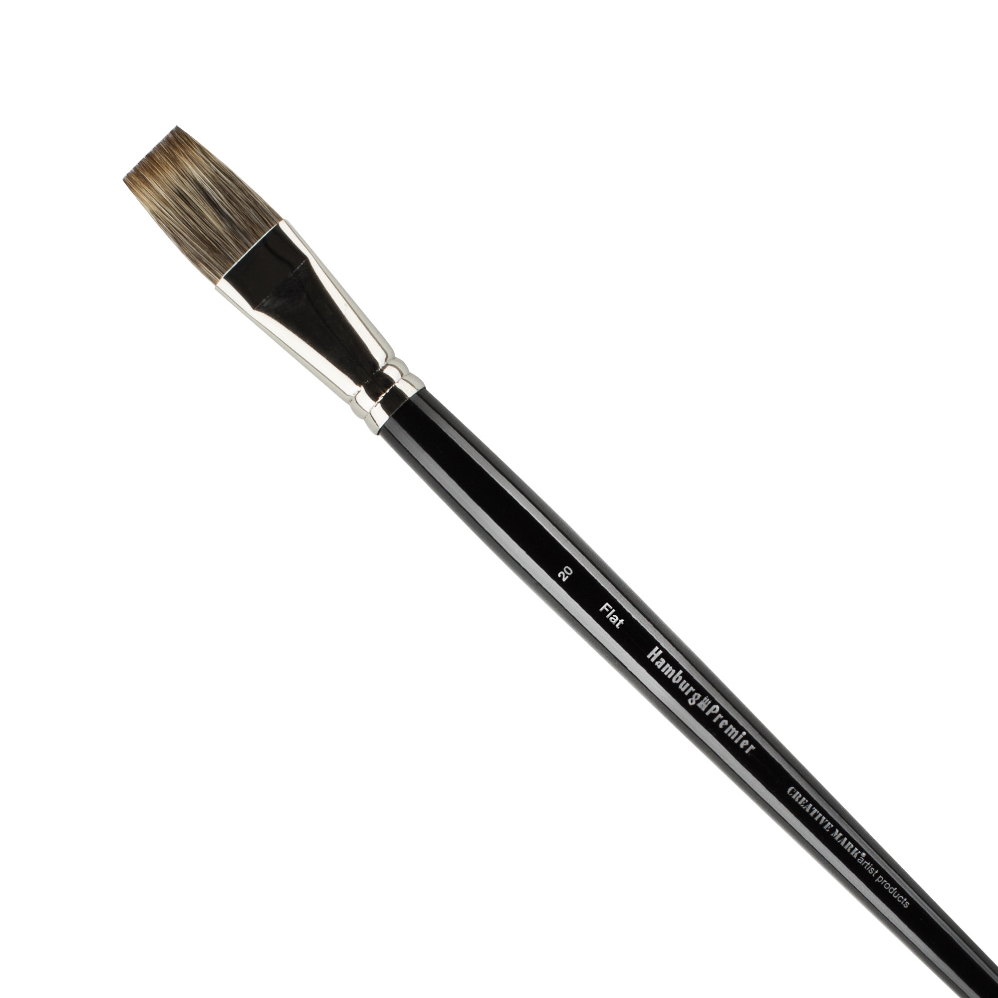 Creative Mark Hamburg Premiere Professional Oil Painting Brushes - Flat #20 Oil Paint Brush - Handmade in Germany, Natural & Synthetic Hair Blend, Long Triple-Lacquered Birch Handle