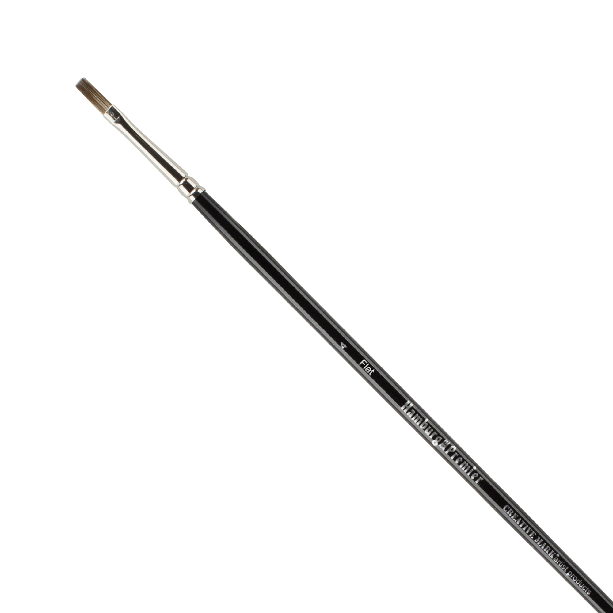 Creative Mark Hamburg Premiere Professional Oil Painting Brushes - Flat #4 Oil Paint Brush - Handmade in Germany, Natural & Synthetic Hair Blend, Long Triple-Lacquered Birch Handle