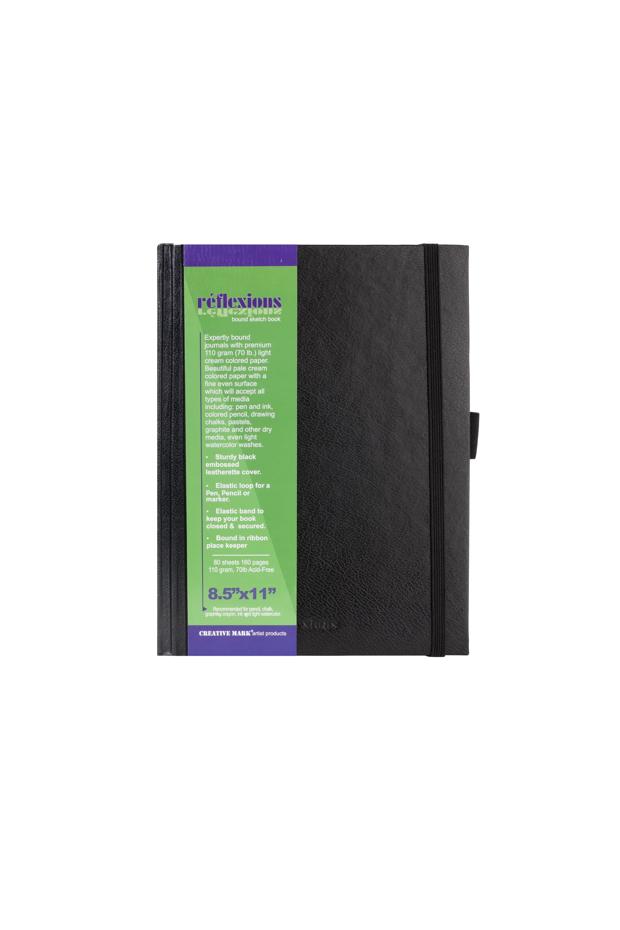 Black Page Premium Hardcover Sketchbook, 8.5 x 11 by Artist's
