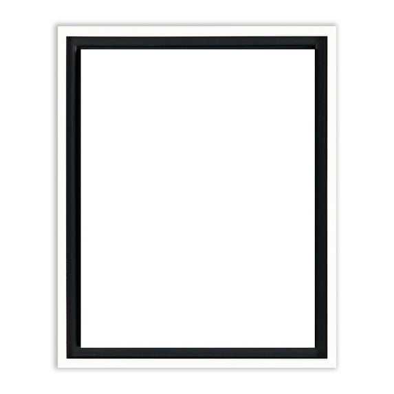 Creative Mark Illusions Floater Canvas Frame for 1-1/2" Deep Canvases, White 16x20", Single - Floating Canvas Art Illusion - No Glass or Backing, Gallery Wall Display, Black Interior
