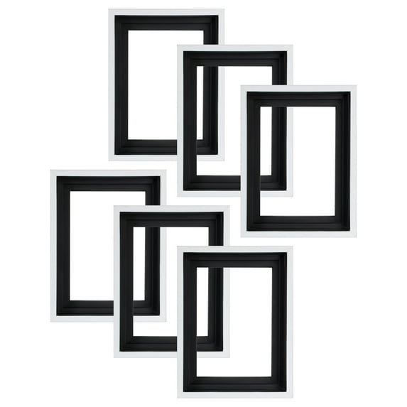 Creative Mark Illusions Floater Canvas Frame for 1-1/2" Deep Canvases, White 24x24", 6 Pack - Floating Canvas Art Illusion - No Glass or Backing, Gallery Wall Display, Black Interior