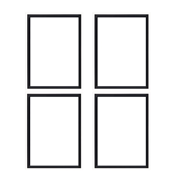Creative Mark Illusions Floater Canvas Frame for 1-1/2" Deep Canvases, White 24x30", 4 Pack - Floating Canvas Art Illusion - No Glass or Backing, Gallery Wall Display, Black Interior