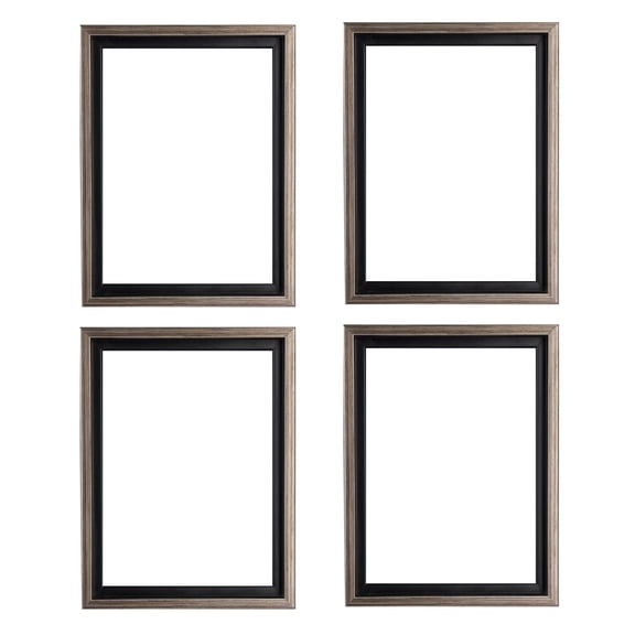 Creative Mark Illusions Floater Frame For 3/4" Deep Canvases - 11x14" Antique Silver/Black - No Glass or Backing - Wood Composite Floating Illusion Frame for Canvas Paintings- With Hanging Hardware