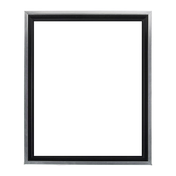 Creative Mark Illusions Floater Frame For 3/4" Deep Canvases - 11x14" Silver/Black - No Glass or Backing - Wood Composite Floating Illusion Frame for Canvas Paintings- With Hanging Hardware
