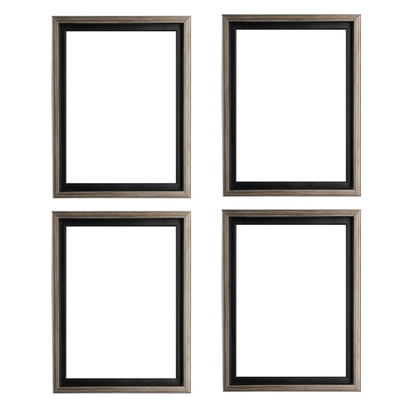 Creative Mark Illusions Floater Frame For 3/4" Deep Canvases - 14x18" Antique Silver/Black - No Glass or Backing - Wood Composite Floating Illusion Frame for Canvas Paintings- With Hanging Hardware