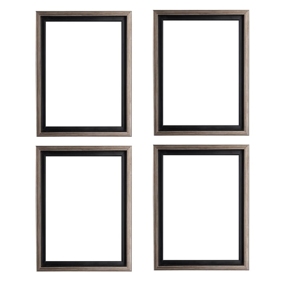 Creative Mark Illusions Floater Frame For 3/4" Deep Canvases - 14x18" Antique Silver/Black - No Glass or Backing - Wood Composite Floating Illusion Frame for Canvas Paintings- With Hanging Hardware