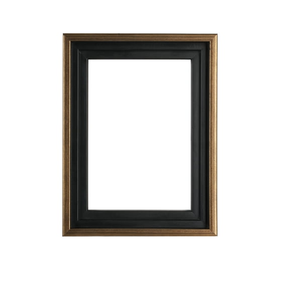 Creative Mark Illusions Floater Frame For 3/4" Deep Canvases - 16x20" Antique Gold/Black - No Glass or Backing - Wood Composite Floating Illusion Frame for Canvas Paintings- With Hanging Hardware