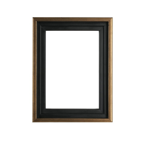 Creative Mark Illusions Floater Frame For 3/4" Deep Canvases - 24x36" Antique Gold/Black - No Glass or Backing - Wood Composite Floating Illusion Frame for Canvas Paintings- With Hanging Hardware