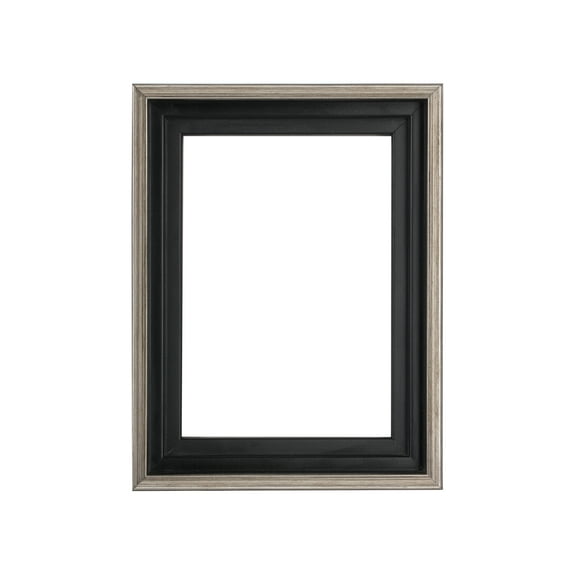 Creative Mark Illusions Floater Frame For 3/4" Deep Canvases - 5x7" Antique Silver/Black - No Glass or Backing - Wood Composite Floating Illusion Frame for Canvas Paintings- With Hanging Hardware