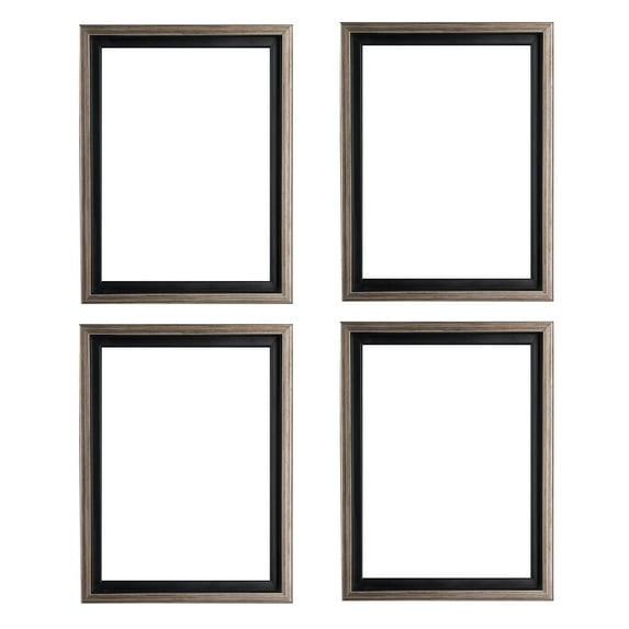 Creative Mark Illusions Floater Frame For 3/4" Deep Canvases - 5x7" Antique Silver/Black - No Glass or Backing - Wood Composite Floating Illusion Frame for Canvas Paintings- With Hanging Hardware