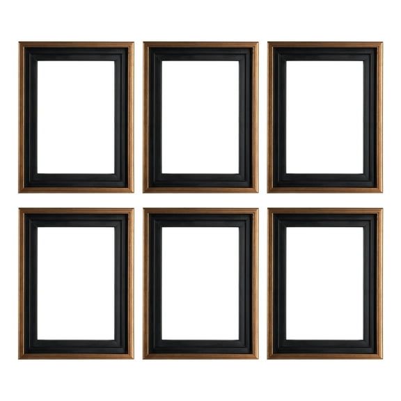 Creative Mark Illusions Floater Frame For 3/4" Deep Canvases - 8x10" Antique Gold - No Glass or Backing - Wood Composite Floating Illusion Frame for Canvas Paintings- With Hanging Hardware