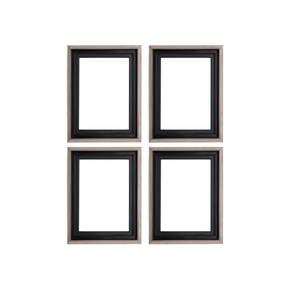 Creative Mark Illusions Floater Frame For 3/4" Deep Canvases - 8x10" Antique Silver - No Glass or Backing - Wood Composite Floating Illusion Frame for Canvas Paintings- With Hanging Hardware