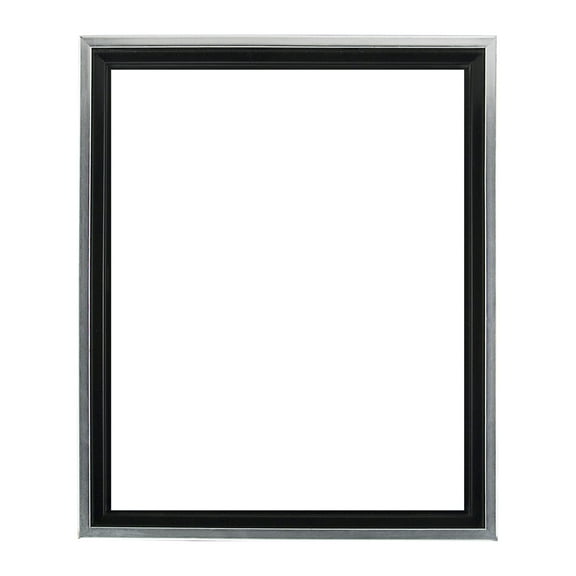 Creative Mark Illusions Floater Frame For 3/4" Deep Canvases - 8x10" Silver/Black - No Glass or Backing - Wood Composite Floating Illusion Frame for Canvas Paintings- With Hanging Hardware