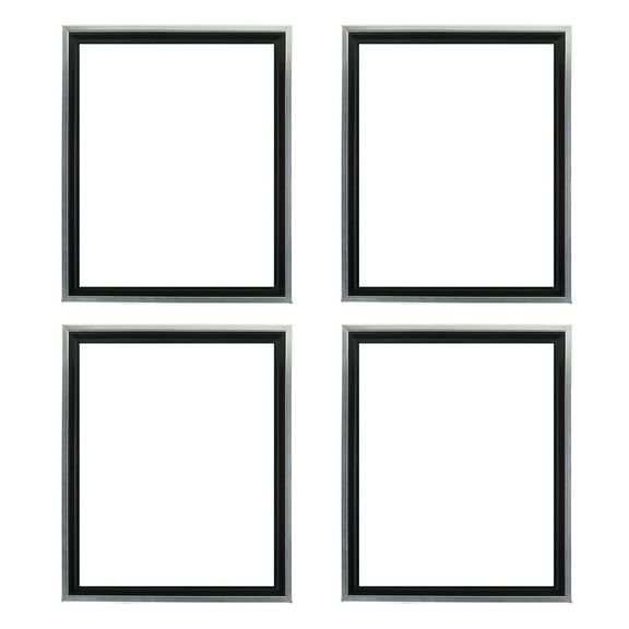 Creative Mark Illusions Floater Frame For 3/4" Deep Canvases - 9x12" Silver/Black - No Glass or Backing - Wood Composite Floating Illusion Frame for Canvas Paintings- With Hanging Hardware