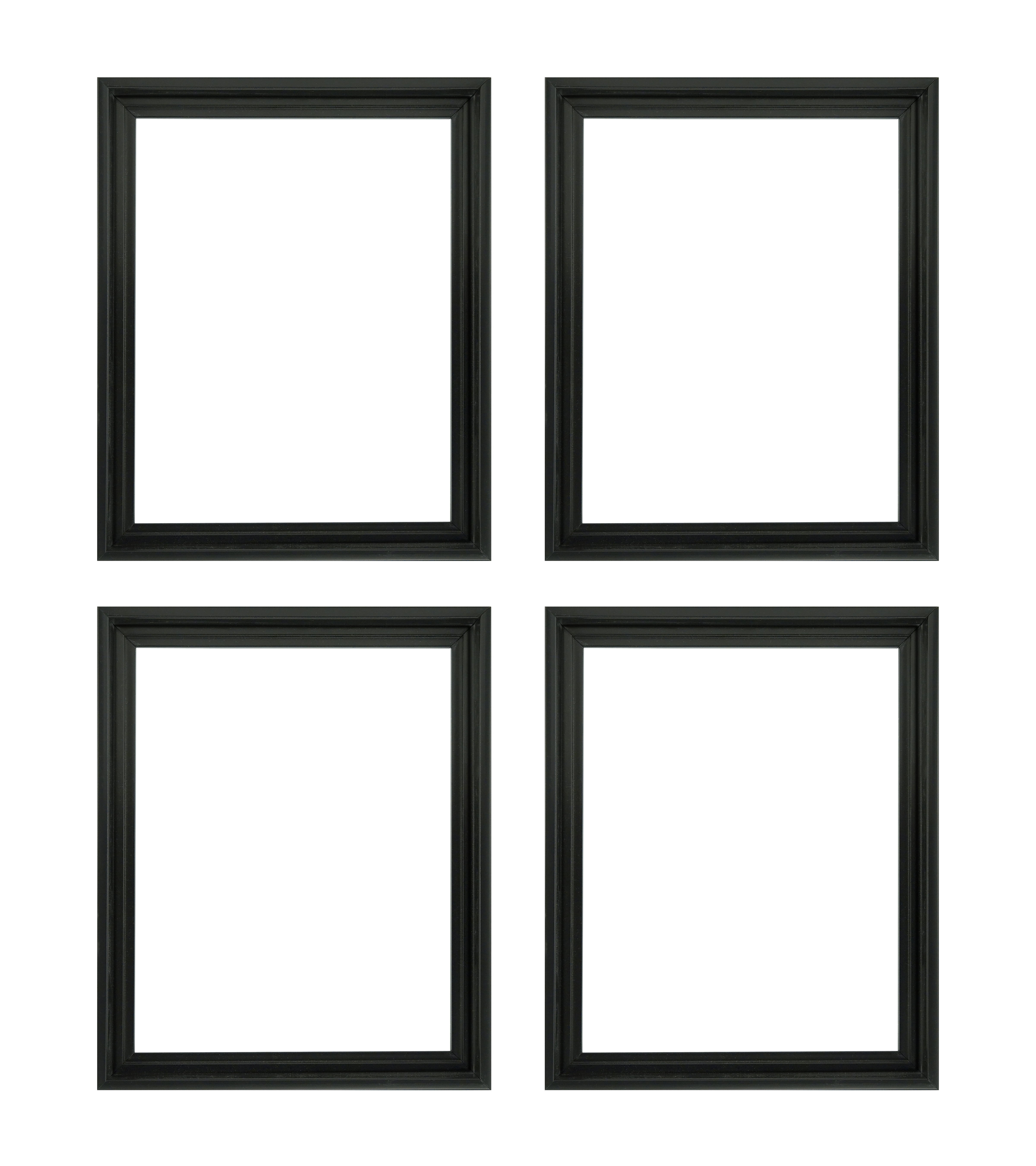 Creative Mark Illusions Floater Frames - 16x20 Black/Gold - 4 Pack of Deep Floating Frames for Stretched Canvas Paintings, Artwork, and More, Size: 16