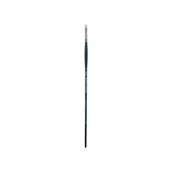 Creative Mark Imperial Professional Chungking Hog Bristle Brush - Bright # 2, Handmade Long Handle Oil Paint Brushes for Artists, Nickel-Plated Brass Ferrules, Stiff Yet Soft Natural Bristles