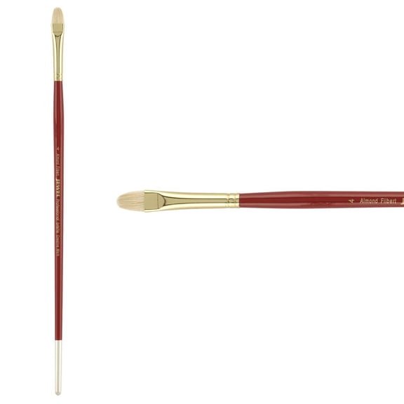 Creative Mark Jewel Bristle Brushes - Perfect For Acrylic, Oil, & Watercolor Painting, Crafts, Detail, and More! - Almond Filbert # 4