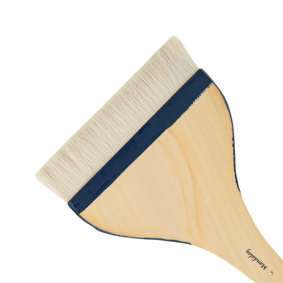 Creative Mark Mandalay Professional Goat Hair Hake Brush - 8" Wide Paint Brush with Paddle Handle for Professional Artists - Soft Natural Bristles Ideal for Sumi-e and Color Washes