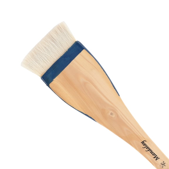 Creative Mark Mandalay Professional Goat Hair Hake Brush 12 Pack - 2-1/2" Wide Paint Brushes with Paddle Handle for Professional Artists - Soft Natural Bristles Ideal for Sumi-e and Color Washes