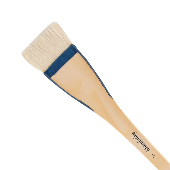 Creative Mark Mandalay Professional Goat Hair Hake Brush 6 Pack - 2" Wide Paint Brushes with Paddle Handle for Professional Artists - Soft Natural Bristles Ideal for Sumi-e and Color Washes