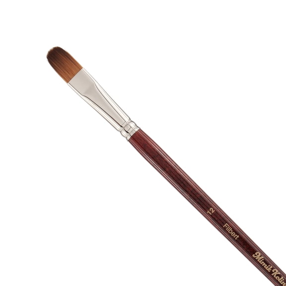 Creative Mark Mimik Kolinsky Watercolor Brush - # 12 Filbert - Long Handle Synthetic Paint Brush - Handmade in Germany - Synthetic Sable Paint Brushes for Professional Artists - Animal-Friendly
