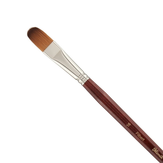 Creative Mark Mimik Kolinsky Watercolor Brush - # 16 Filbert - Long Handle Synthetic Paint Brush - Handmade in Germany - Synthetic Sable Paint Brushes for Professional Artists - Animal-Friendly
