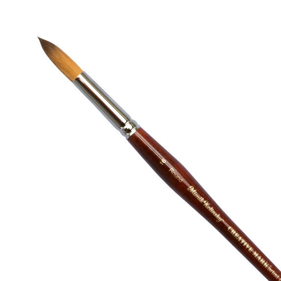 Creative Mark Mimik Kolinsky Watercolor Brush - # 16 Round - Short Handle Synthetic Paint Brush - Handmade in Germany - Synthetic Sable Paint Brushes for Professional Artists - Animal-Friendly