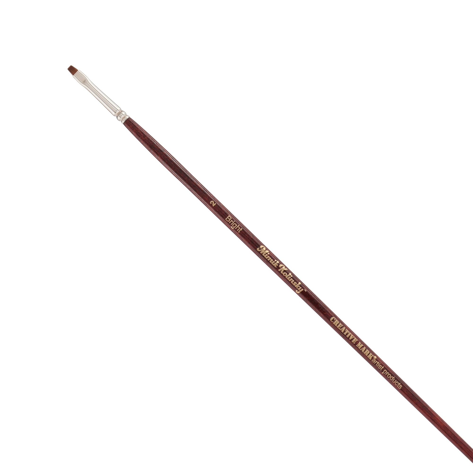 Creative Mark Mimik Kolinsky Watercolor Brush - # 2 Bright - Long Handle Synthetic Paint Brush - Handmade in Germany - Synthetic Sable Paint Brushes for Professional Artists - Animal-Friendly