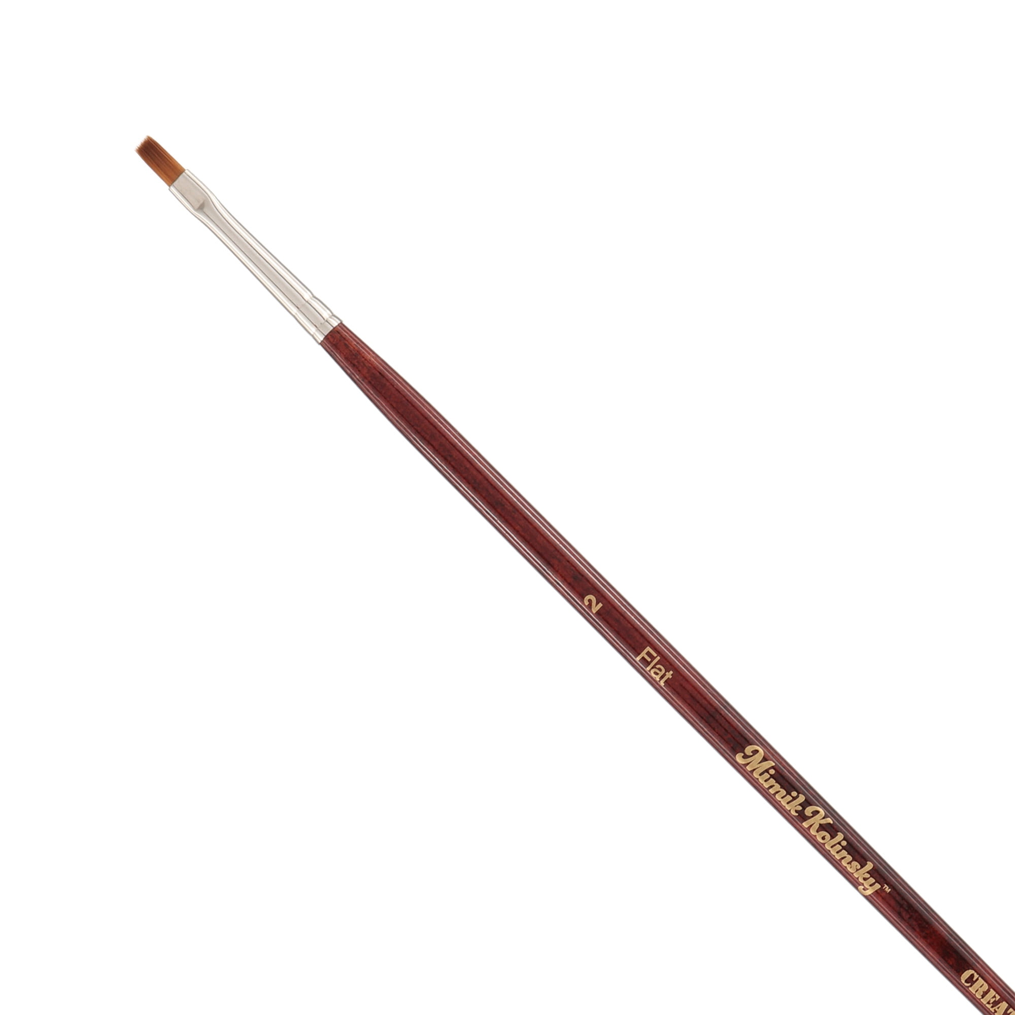 Creative Mark Mimik Kolinsky Watercolor Brush - # 2 Flat - Long Handle Synthetic Paint Brush - Handmade in Germany - Synthetic Sable Paint Brushes for Professional Artists - Animal-Friendly